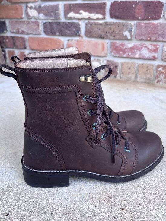 Keen Shoes - Keen Boots Oregon City Women's Snuff Toasted Coconut Brown Leather Lace Up US 7